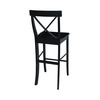 International Concepts X-Back Bar Height Stool, 30" Seat Height, Black S46-6133